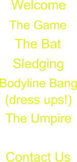 Welcome The Game The Bat Sledging Bodyline Bang (dress ups!) The Umpire Contact Us